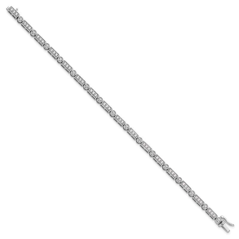 14k White Gold 1 3/8 carat Lab Grown Diamond VS/SI+ G+ 7 inch Bracelet