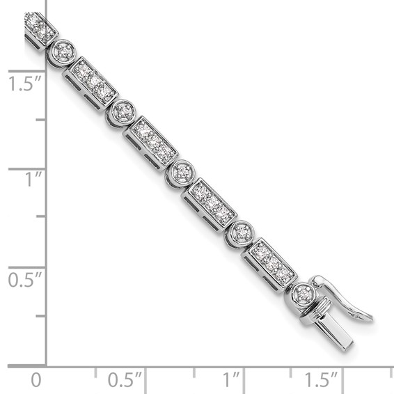 14k White Gold 1 3/8 carat Lab Grown Diamond VS/SI+ G+ Complete 7 inch Bracelet