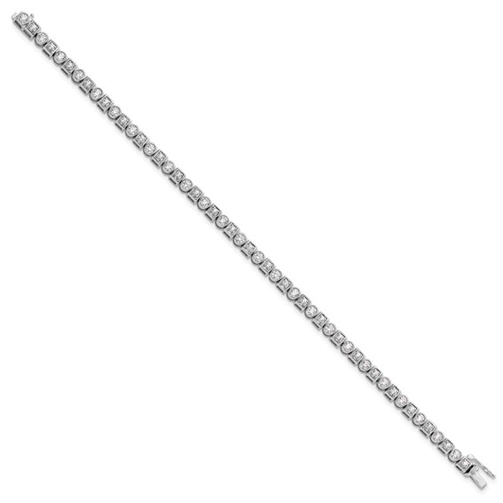 14k White Gold 2 1/8 carat Lab Grown Diamond VS/SI+ G+ Complete 6.75 inch Shapes Bracelet