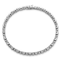 14K White Gold 2.12 Carat Lab Grown Diamond VS SI+ G+ Complete Shapes Bracelet, 6.75" view 4