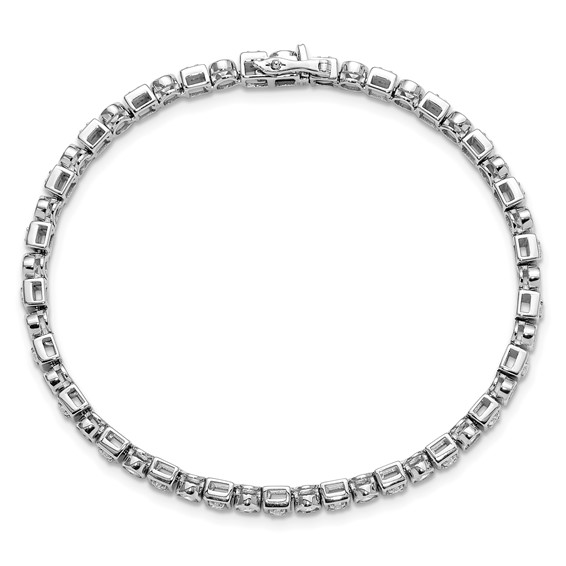 14k White Gold 2 1/8 carat Lab Grown Diamond VS/SI+ G+ Complete 6.75 inch Shapes Bracelet