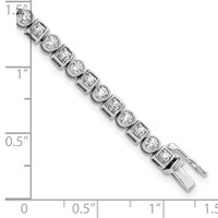 14K White Gold 2.12 Carat Lab Grown Diamond VS SI+ G+ Complete Shapes Bracelet, 6.75" view 5
