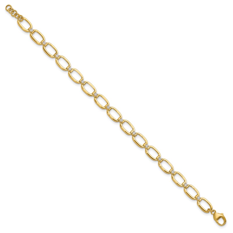 14k 1/2 carat Lab Grown Diamond VS/SI+ G+ Oval Link 6.75 inch with .25 inch extention Bracelet