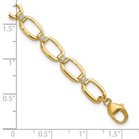 14K Yellow Gold 0.50 Carat Lab Grown Diamond VS SI+ G+ Complete Oval Link Bracelet with.25 Inch Extension, 6.75" view 5