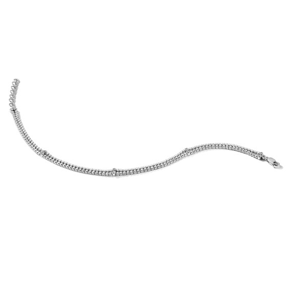 14k White Gold 2 3/4 carat Lab Grown Diamond VS/SI+ G+ Complete Double Strand 7.25 inch with 1 inch extension Bracelet