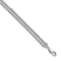 14K White Gold 2.75 Carat Lab Grown Diamond VS SI+ G+ Complete Double Strand Bracelet with 1 Inch Extension, 7.25" view 1