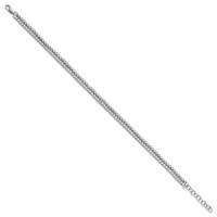 14K White Gold 2.88 Carat Lab Grown Diamond VS SI+ G+ Complete Double Strand Bracelet with 1 Inch Extension, 7.25" view 2