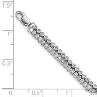 True Origin 14K White Gold 2.88 Carat Lab Grown Diamond VS+ F+ Bracelet with 1 in Extension Complete, 7" view 5