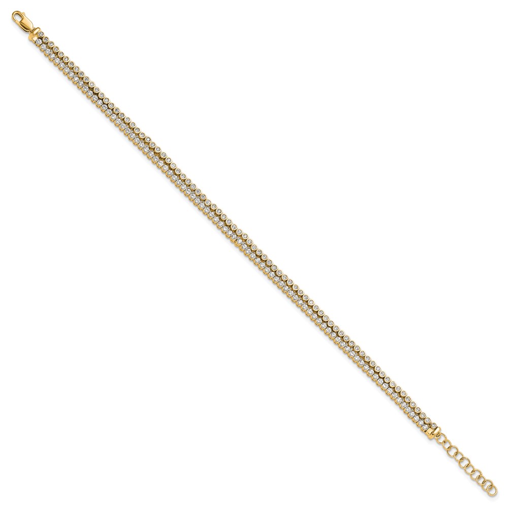 True Origin 14k 2 7/8 carat Lab Grown Diamond VS+ F+ Double Row 7 inch Bracelet with a 1 inch extension (BM10271-288-LD)