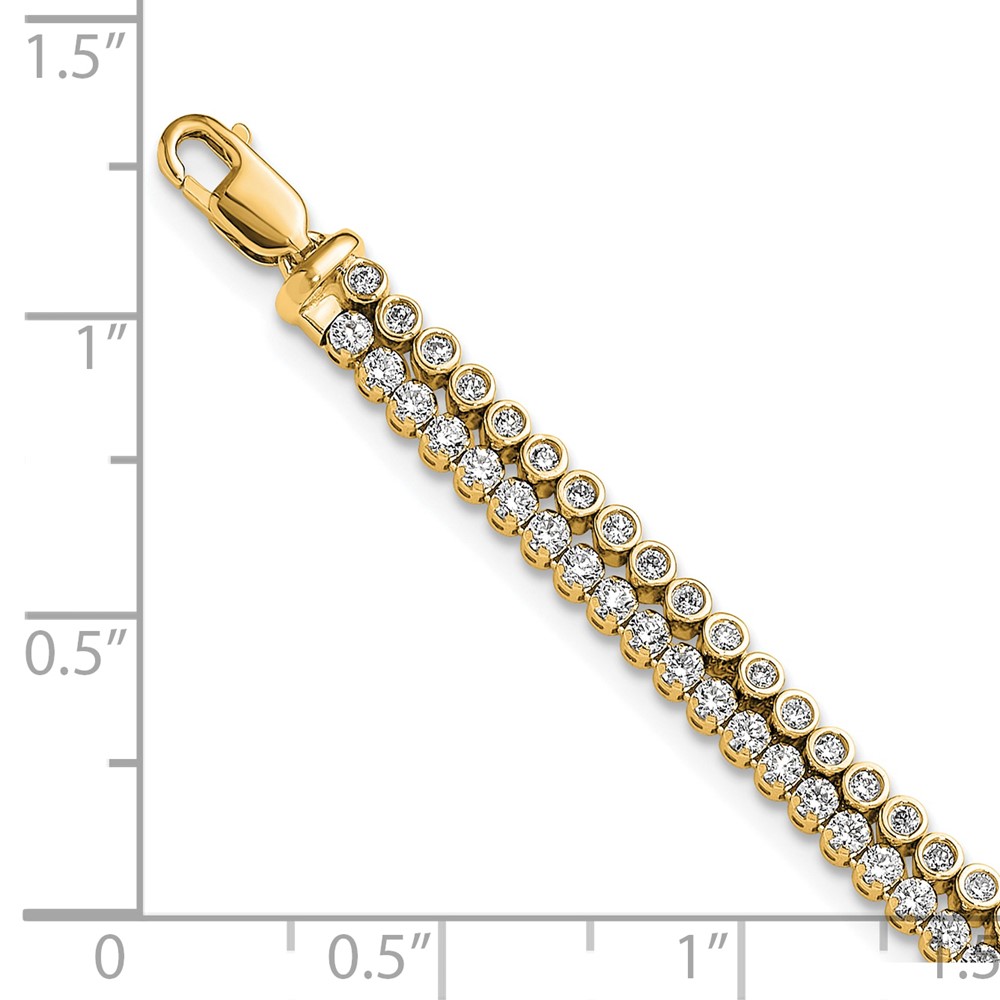 True Origin 14k 2 7/8 carat Lab Grown Diamond VS+ F+ Double Row 7 inch Bracelet with a 1 inch extension (BM10271-288-LD)