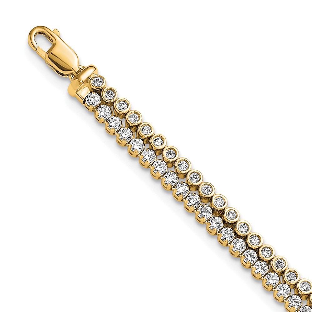 True Origin 14k 2 7/8 carat Lab Grown Diamond VS+ F+ Double Row 7 inch Bracelet with a 1 inch extension (BM10271-288-LD)