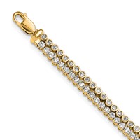 True Origin 14K Yellow Gold 2.88 Carat Lab Grown Diamond VS+ F+ Bracelet with 1 in Extension Complete, 7" view 1