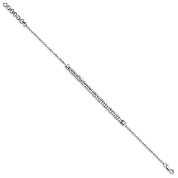 14k White Gold 1 carat Lab Grown Diamond VS/SI+ G+ Complete 6.5 inch with 1 inch extension Bracelet