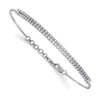 14K White Gold 1 Carat Lab Grown Diamond VS SI+ G+ Complete Bracelet with 1 Inch Extension, 6.5" view 3
