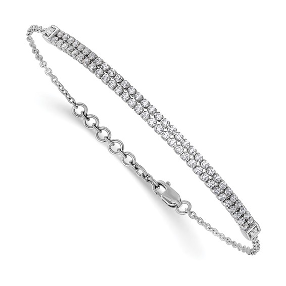 14k White Gold 1 carat Lab Grown Diamond VS/SI+ G+ Complete 6.5 inch with 1 inch extension Bracelet