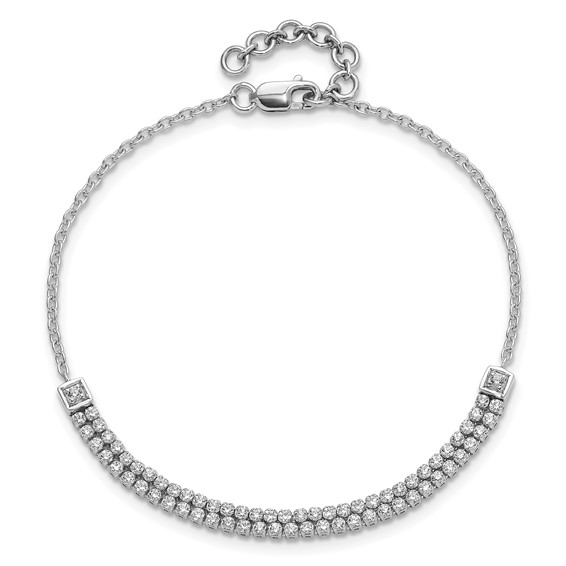 14k White Gold 1 carat Lab Grown Diamond VS/SI+ G+ Complete 6.5 inch with 1 inch extension Bracelet