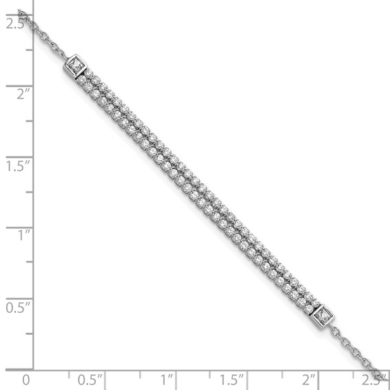 14k White Gold 1 carat Lab Grown Diamond VS/SI+ G+ Complete 6.5 inch with 1 inch extension Bracelet