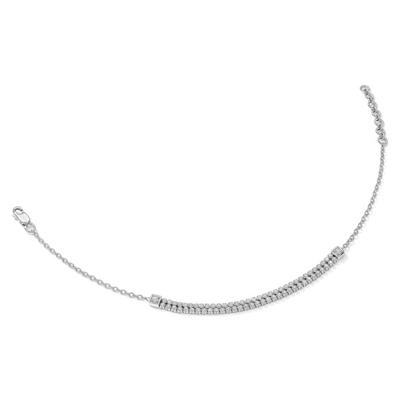 14k White Gold 1 carat Lab Grown Diamond VS/SI+ G+ Complete 6.5 inch with 1 inch extension Bracelet