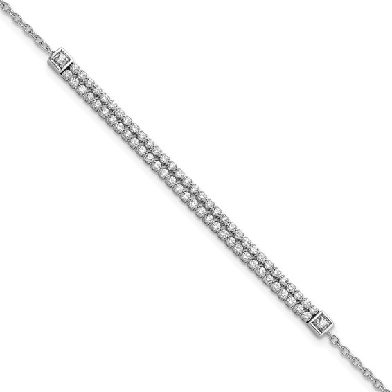 14k White Gold 1 carat Lab Grown Diamond VS/SI+ G+ Complete 6.5 inch with 1 inch extension Bracelet