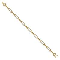 14K Yellow Gold 1.38 Carat Lab Grown Diamond VS SI+ G+ Complete Fashion Link Bracelet view 2