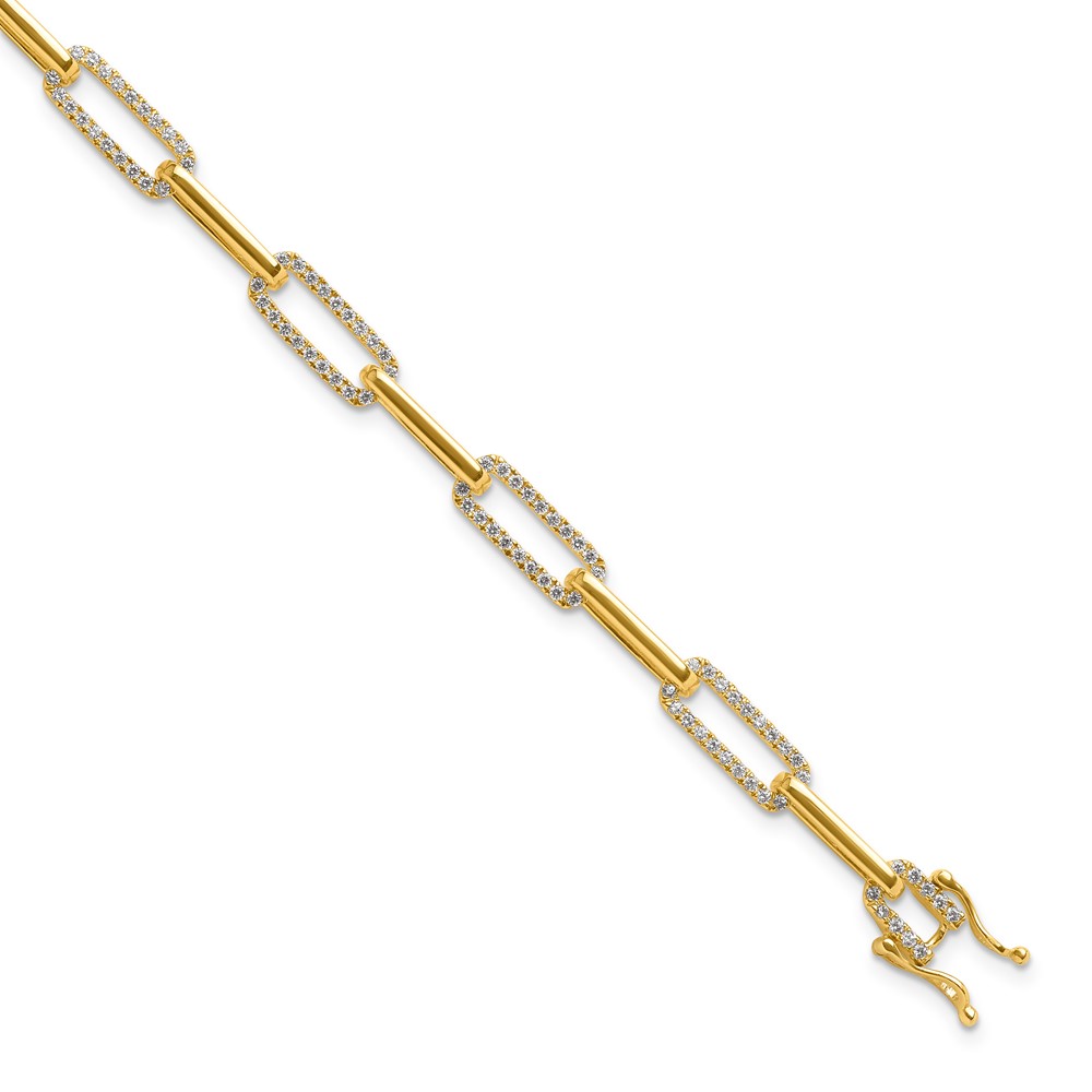 14K Yellow Gold 1.38 Carat Lab Grown Diamond VS SI+ G+ Complete Fashion Link Bracelet