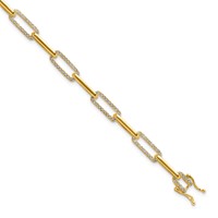 14K Yellow Gold 1.38 Carat Lab Grown Diamond VS SI+ G+ Complete Fashion Link Bracelet view 1