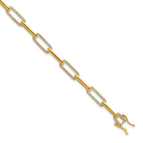 14K Yellow Gold 1.38 Carat Lab Grown Diamond VS SI+ G+ Complete Fashion Link Bracelet
