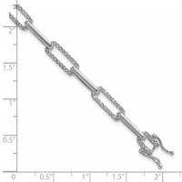 14K White Gold 1.38 Carat Lab Grown Diamond VS SI+ G+ Complete Fashion Link Bracelet view 5