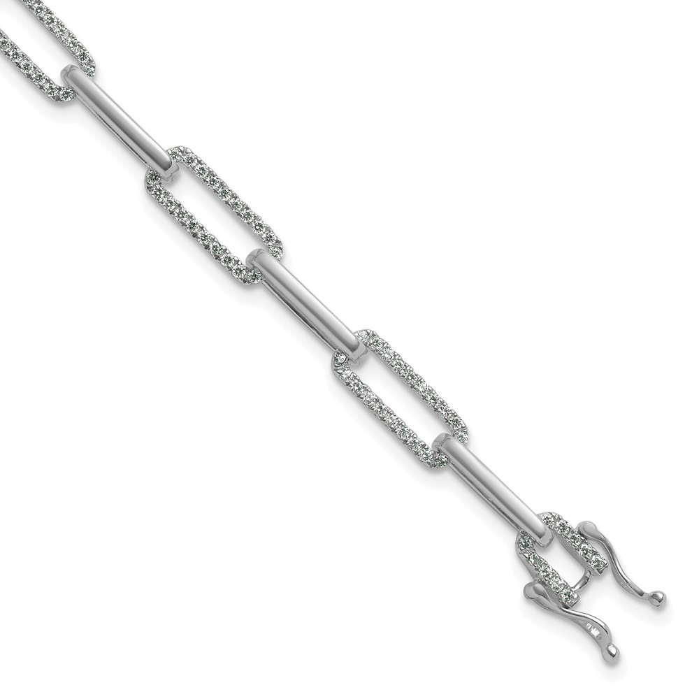 14K White Gold 1.38 Carat Lab Grown Diamond VS SI+ G+ Complete Fashion Link Bracelet