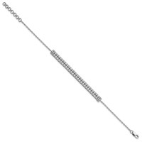 14K White Gold 2.38 Carat Lab Grown Diamond VS SI+ G+ Complete Bracelet with 1 Inch Extension, 6.5" view 2