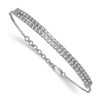14K White Gold 2.38 Carat Lab Grown Diamond VS SI+ G+ Complete Bracelet with 1 Inch Extension, 6.5" view 3