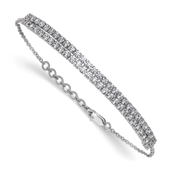 14k White Gold 2 3/8 carat Lab Grown Diamond VS/SI+ G+ Complete 6.5 inch with 1 inch extension Bracelet