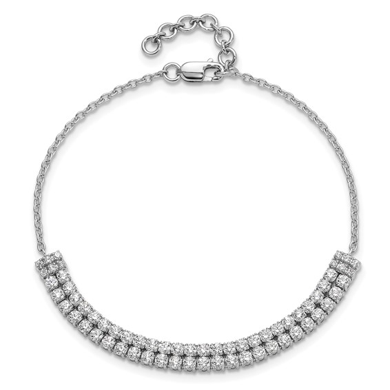 14k White Gold 2 3/8 carat Lab Grown Diamond VS/SI+ G+ Complete 6.5 inch with 1 inch extension Bracelet