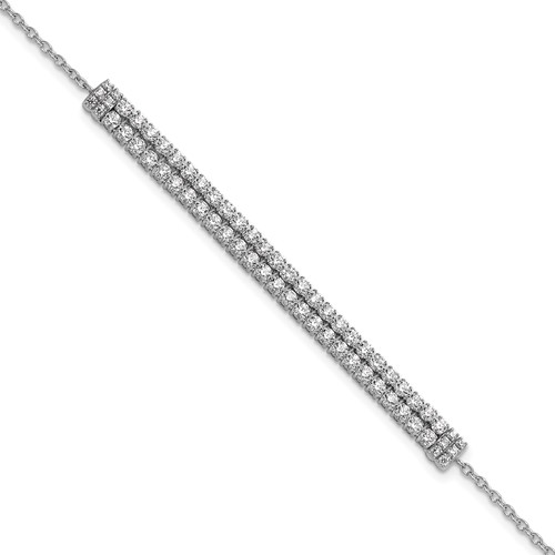 14K White Gold 2.38 Carat Lab Grown Diamond VS SI+ G+ Complete Bracelet with 1 Inch Extension, 6.5"
