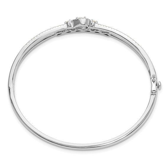 14k White Gold 3/4 carat Lab Grown Diamond VS/SI+ G+ Complete Double Strand Infinity and Pear Bangle Bracelet