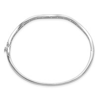 14K White Gold 1.25 Carat Lab Grown Diamond VS SI+ G+ Wavy Complete Bangle Bracelet view 2