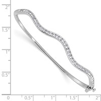 14K White Gold 1.25 Carat Lab Grown Diamond VS SI+ G+ Wavy Complete Bangle Bracelet view 3