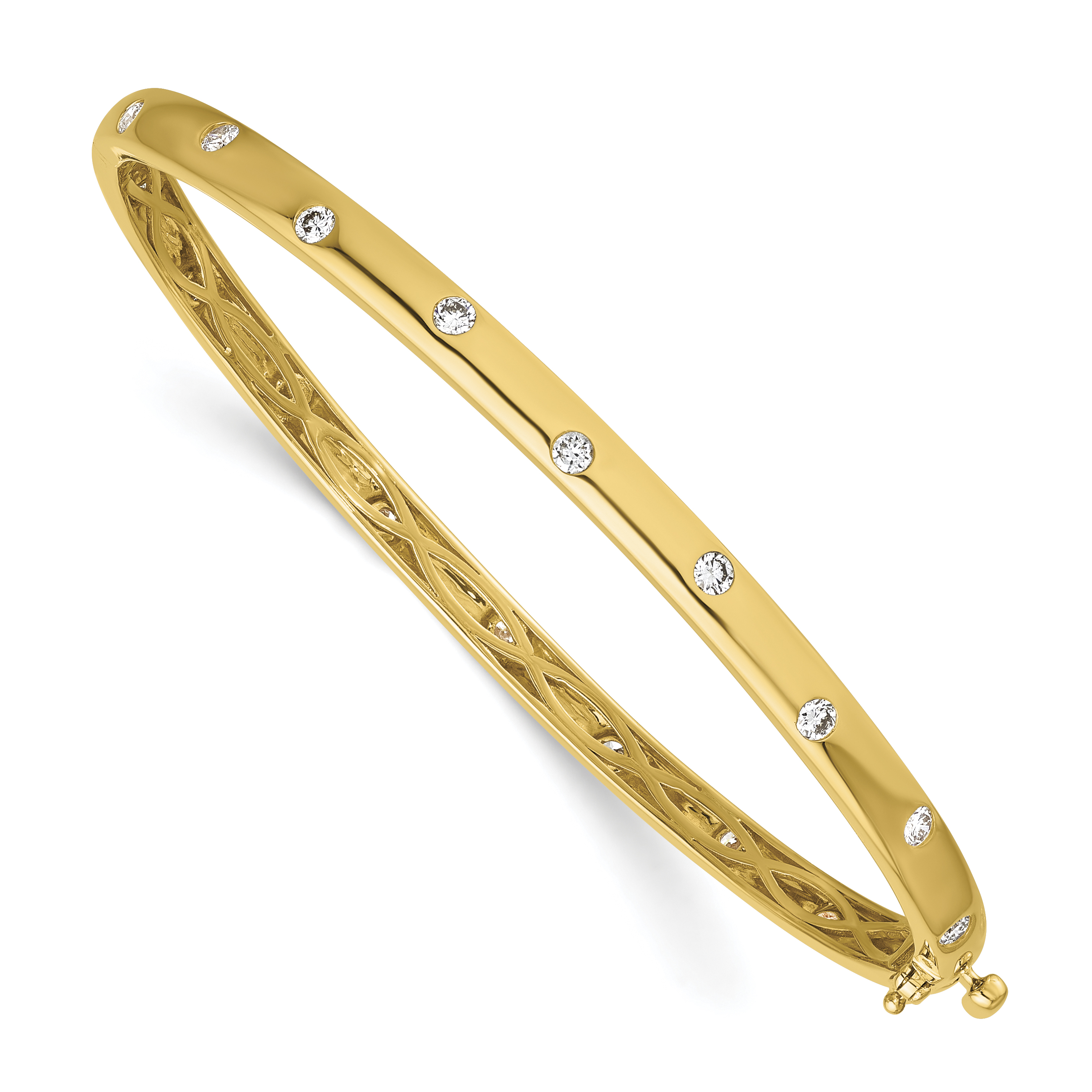 14k 3/4 carat Lab Grown Diamond VS/SI+ G+ Complete Bangle Bracelet (BM10276-082-YLG)