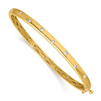 14K Yellow Gold 0.75 Carat Lab Grown Diamond VS SI+ G+ Complete Bangle Bracelet view 1