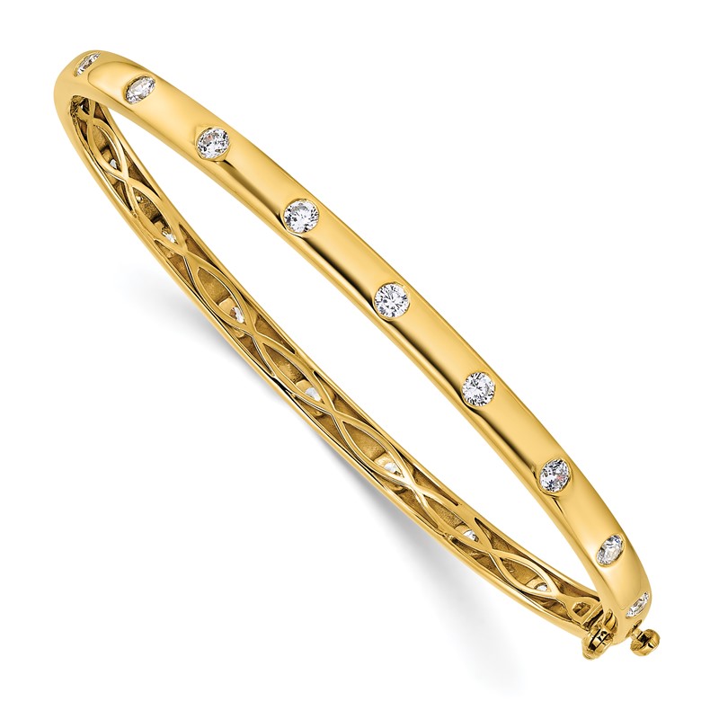 14k 3/4 carat Lab Grown Diamond VS/SI+ G+ Complete Bangle Bracelet
