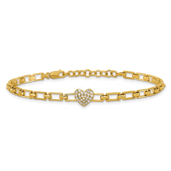 Gold Diamond Heart Bracelets