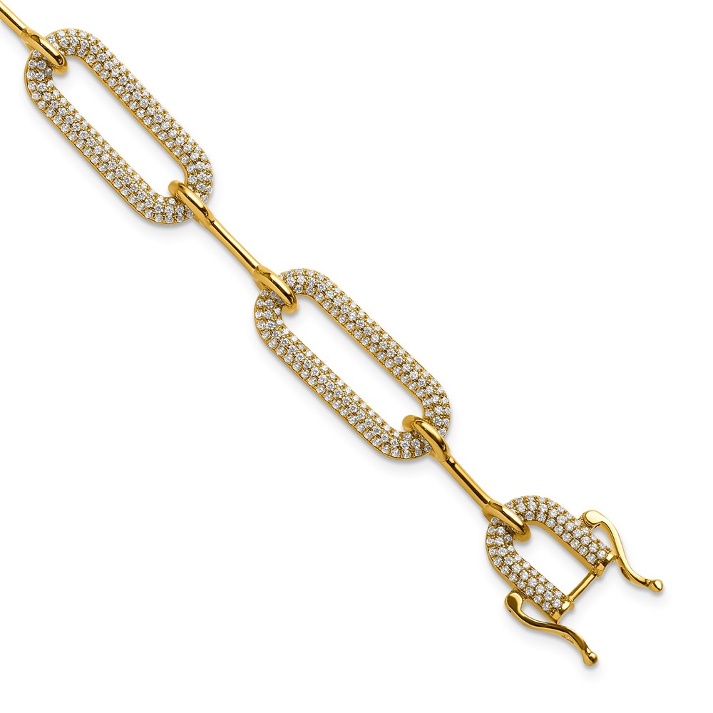 14K Yellow Gold 3.25 Carat Lab Grown Diamond VS SI+ G+ Complete Fashion Link Bracelet