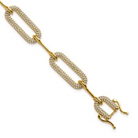 14K Yellow Gold 3.25 Carat Lab Grown Diamond VS SI+ G+ Complete Fashion Link Bracelet view 1