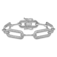 14K White Gold 3.25 Carat Lab Grown Diamond VS SI+ G+ Complete Fashion Link Bracelet view 3