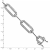 14K White Gold 3.25 Carat Lab Grown Diamond VS SI+ G+ Complete Fashion Link Bracelet view 5