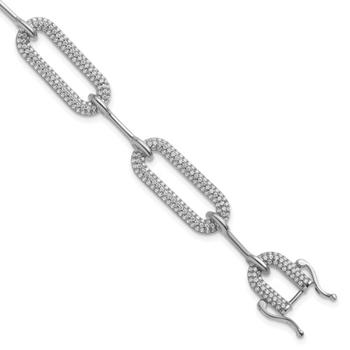 14K White Gold 3.25 Carat Lab Grown Diamond VS SI+ G+ Complete Fashion Link Bracelet