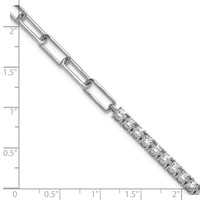 14K White Gold 3.75 Carat Lab Grown Diamond VS SI+ G+ Complete Half Paperclip Bracelet with an 1 Inch Exension, 7" view 5