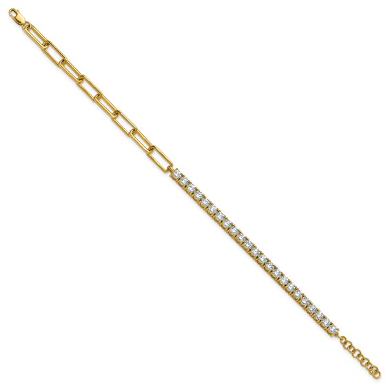 Gold Lab Grown Diamond Fancy Link Bracelets