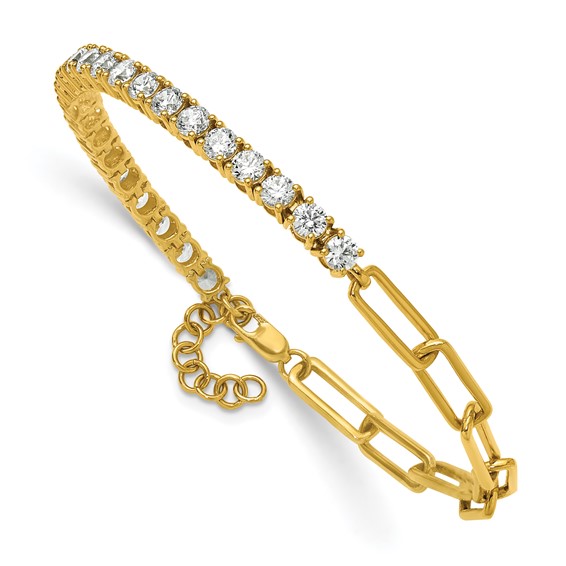 Gold Lab Grown Diamond Fancy Link Bracelets