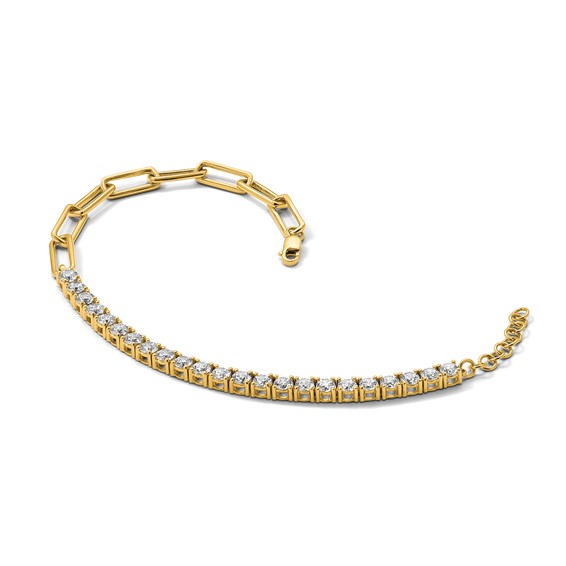 Gold Lab Grown Diamond Fancy Link Bracelets